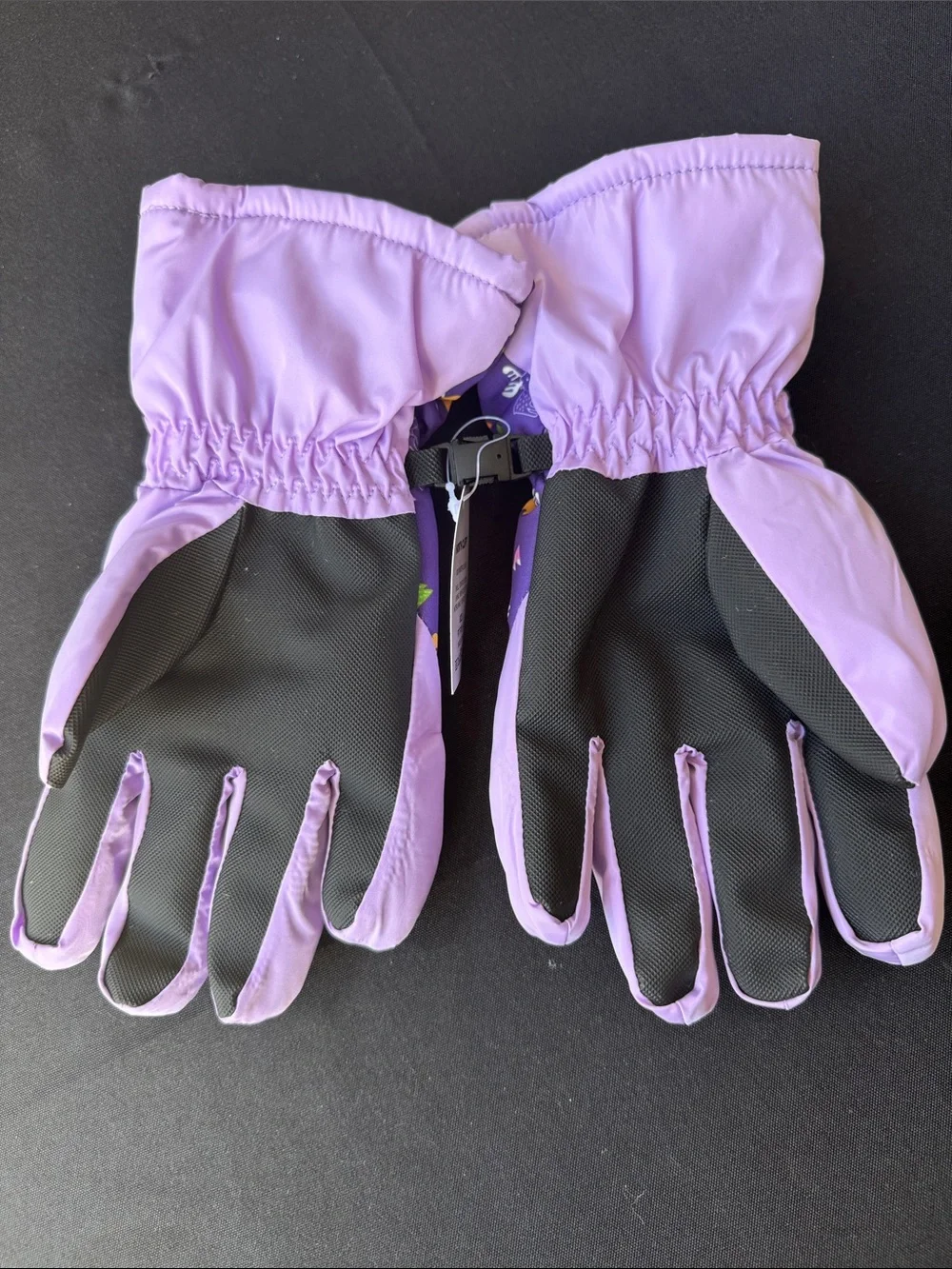 Kids Purple Moose Print Winter Gloves